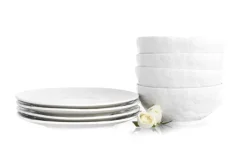 Zestaw śniadaniowy różyczki DUKA SARA 12 elementów porcelana
