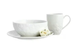 Zestaw śniadaniowy różyczki DUKA SARA 12 elementów porcelana