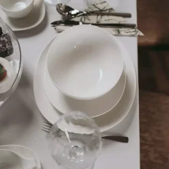 Zestaw obiadowy DUKA TIME 18 elementów biały porcelana