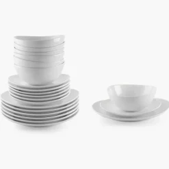 Zestaw obiadowy DUKA TIME 18 elementów biały porcelana