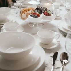 Zestaw obiadowy DUKA TIME 18 elementów biały porcelana