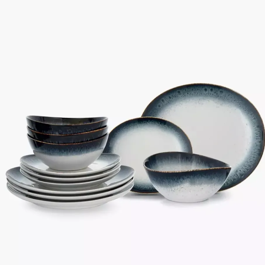 Zestaw obiadowy TIME DIM 12 el. wielokolorowy porcelanowy