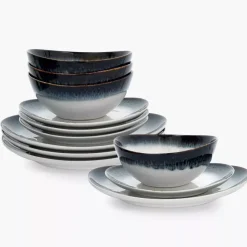 Zestaw obiadowy TIME DIM 12 el. wielokolorowy porcelanowy